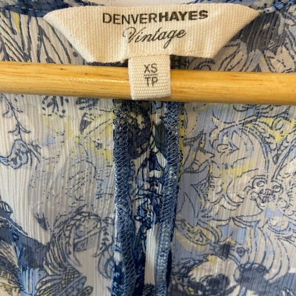 DENVER HAYES Semi Sheer Scoop Neck Paisley Tank XS - Picture 3 of 7